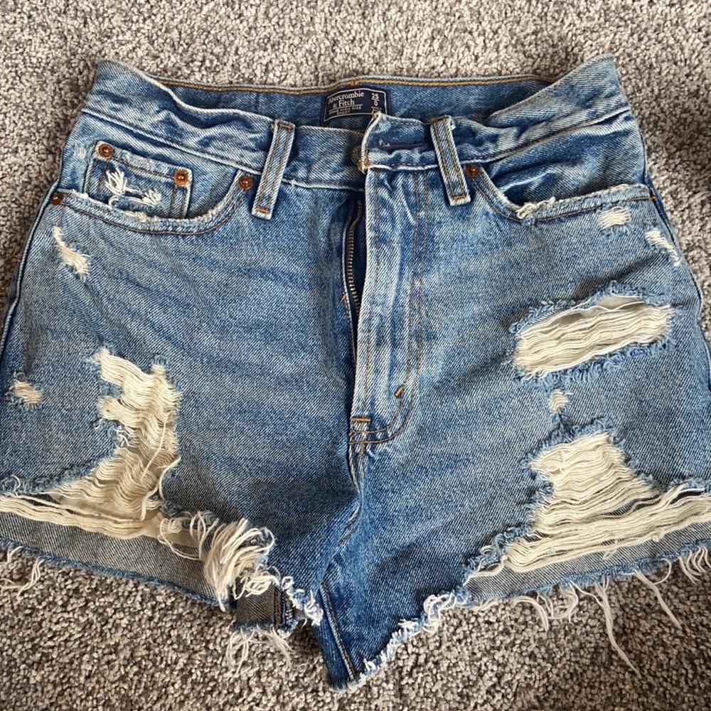 abercrombie & fitch jean shorts high waisted